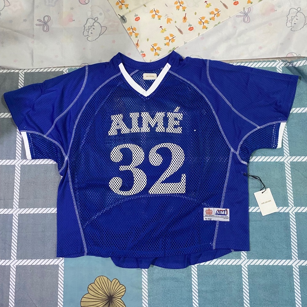 Aimé Leon Dore Royal Blue Mesh Jersey with White Number 32